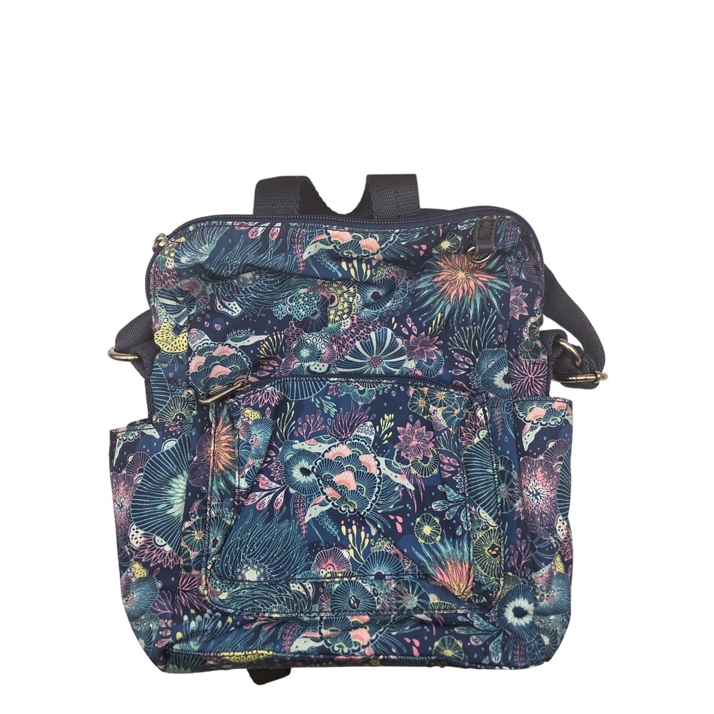 Sakroots Crossbody Bag Navy Blueโ Floral Sea Life Print Artistic Colorful Beachy